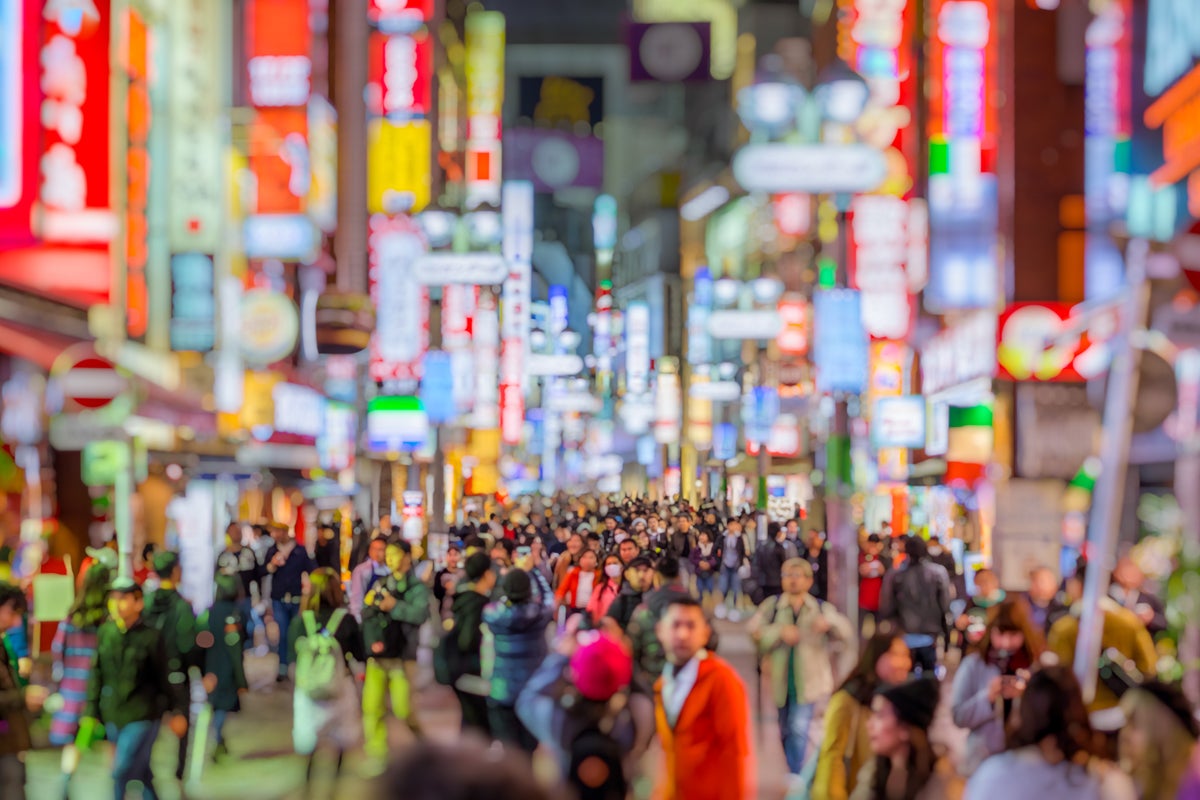 Japan Asia Shibuya Tokyo shopping district bokeh cityscape